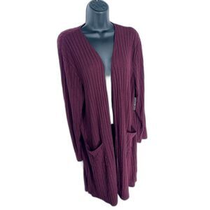 Nine West Wine large smock duster sweater nwt 218
